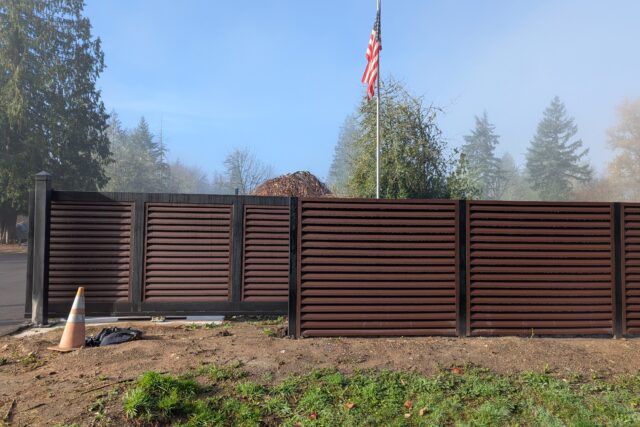 Installed automatic gate and metal fence project
