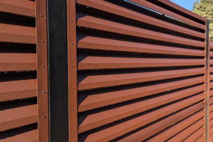 Electric Cantilever Gate, Metal Pedestrian & Metal Fence in ATLAS Style.