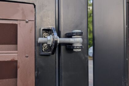 Electric Cantilever Gate, Metal Pedestrian & Metal Fence in ATLAS Style.