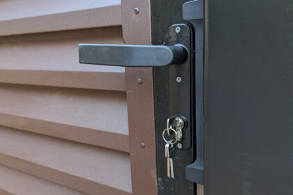 Electric Cantilever Gate, Metal Pedestrian & Metal Fence in ATLAS Style.