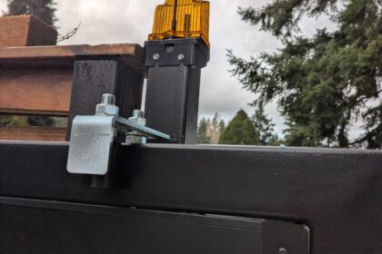 Automatic Cantilever Gate in TERRA Style, Wireless Keypad, and Outdoor Lighting. Automatic Cantilever Gate in TERRA Style, Wireless Keypad, and Outdoor Lighting.