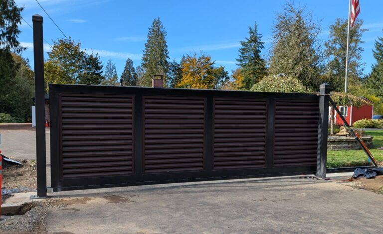 Cantilever driveway gate installation in Seattle, WA