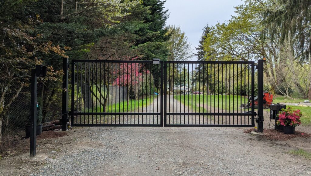 Dual Swing Gate Installation in Kent, WA | IRON Style
