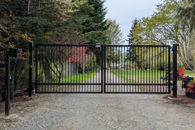 Kent WA - Dual Swing Gate Installation in Kent, WA | IRON Style